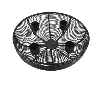 Preview: Adventskranz Metallschale schwarz Ø 20,5cm